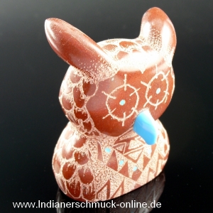 Eule Fetisch Tier Zuni Handarbeit