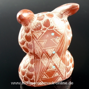 Eule Fetisch Tier Zuni Handarbeit