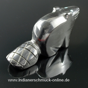 Biber Fetisch Tier Zuni Handarbeit