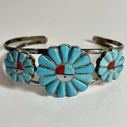 Sunface Armreif Trkis Zuni Indianerschmuck
