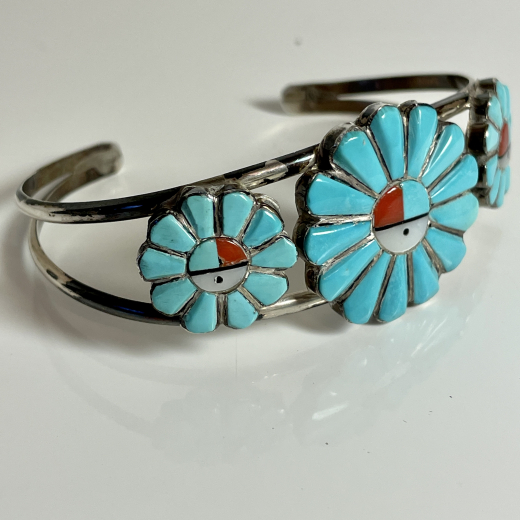 Sunface Armreif Trkis Zuni Indianerschmuck