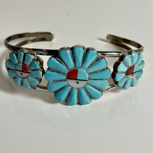 Sunface Armreif Trkis Zuni Indianerschmuck