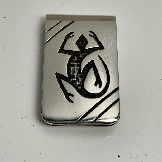 Geldklammer Moneyclip Leguan Overlay Navajo Indianerschmuck