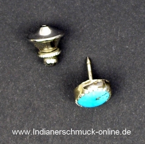 Tie Tack Trkis Navajo Indianerschmuck