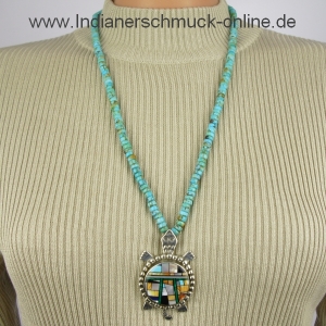 Schildkrte Multicolor Inlay Navajo Indianerschmuck