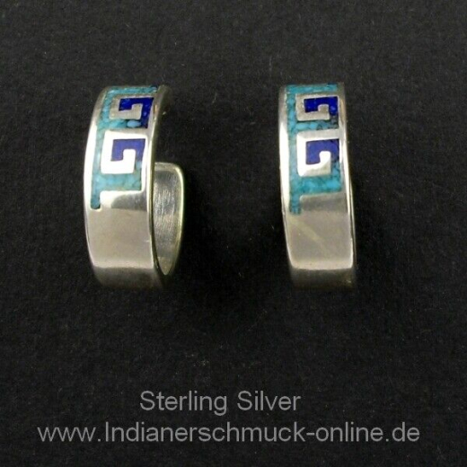 Welle Trkis Lapis Creole ChipInlay Indianerschmuck