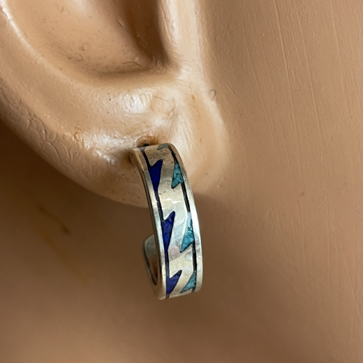 Trkis Lapis Ohrstecker ChipInlay