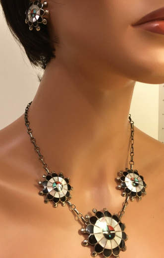 Sunface Multicolor Collier Zuni Indianerschmuck