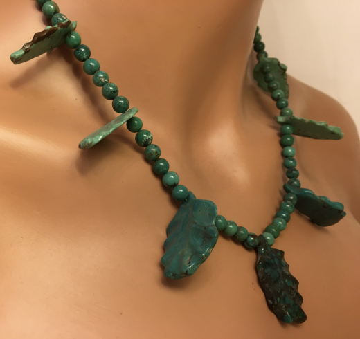 Trkis Bltter Zuni Indianerschmuck