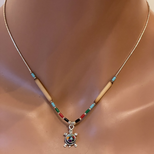 Schildkrte Liquid Kette mit Trkis