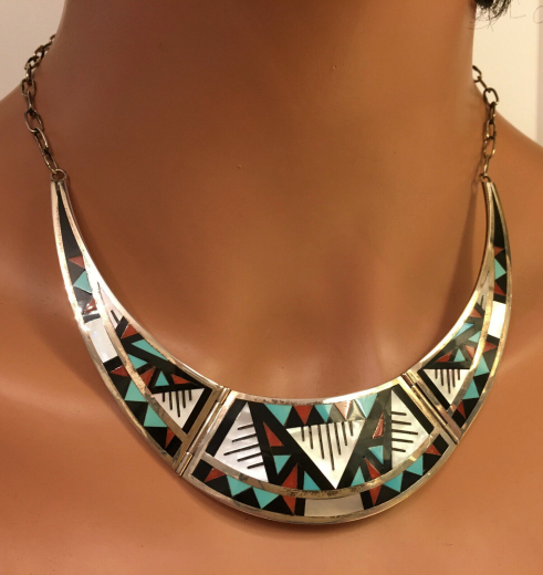 Multicolor Collier Zuni Indianerschmuck