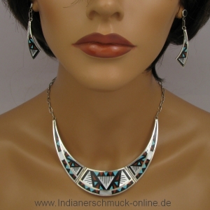 Multicolor Collier Zuni Indianerschmuck