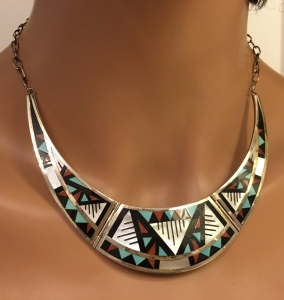 Multicolor Collier Zuni Indianerschmuck