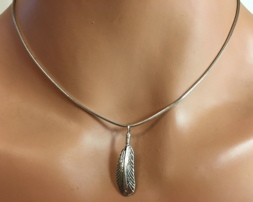 Feder Anhnger aus Sterlingsilber