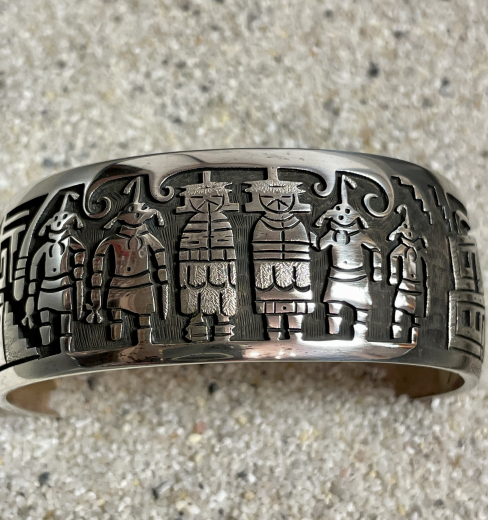 Kachina Ceremony Armreif Overlay Hopi Marvin Lucas