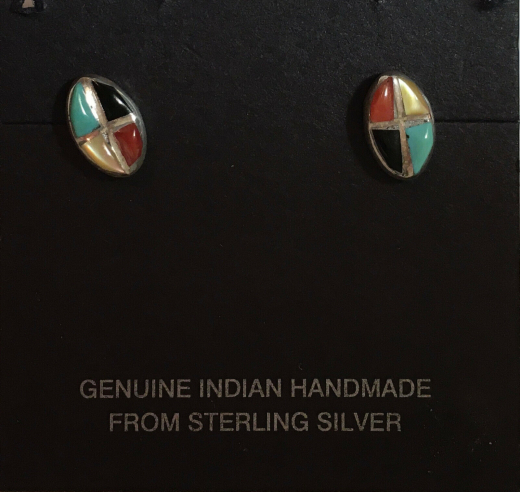 Multicolour Ohrstecker Zuni Indianerschmuck