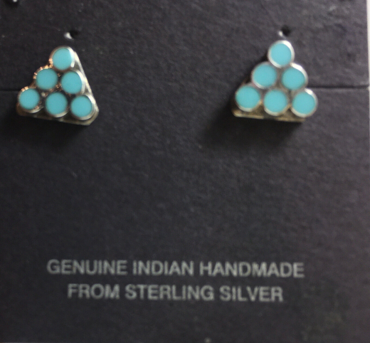 Trkis Inlay Ohrstecker Zuni Indianerschmuck