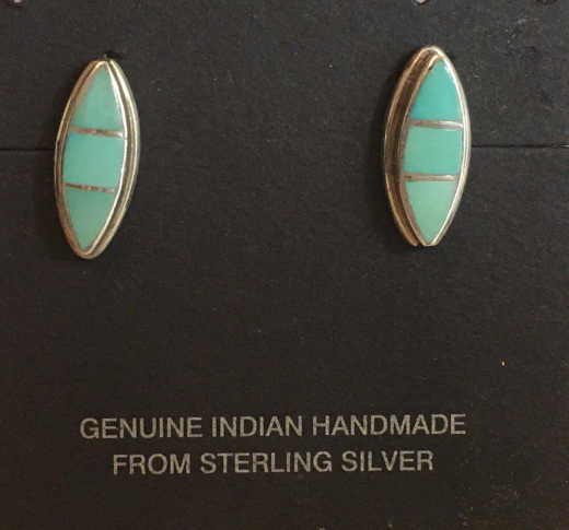 Trkis Inlay Ohrstecker