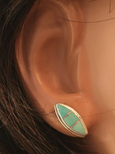 Trkis Inlay Ohrstecker