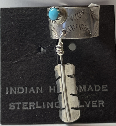 Ohrklemme mit Trkis und Feder