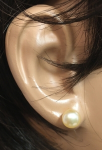 Ohrstecker SWZ Perle 7-8mm Naturfarbe