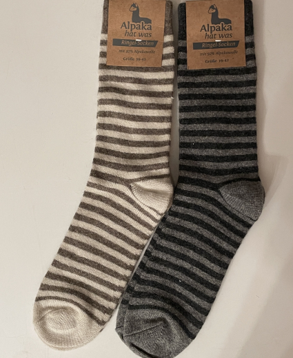Alpakasocken Gr. 35 - 38 geringelt