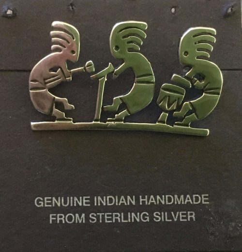Kokopelli Musikanten Brosche