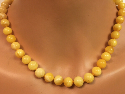 Natur Bernstein Kugelkette in gelb