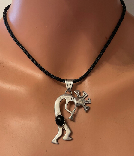 Kokopelli Anhnger mit Onyx