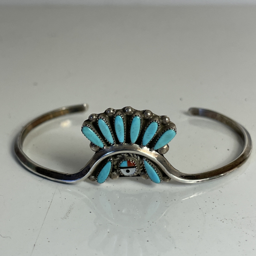 Trkis Armreif mit Sunface Zuni Indianerschmuck