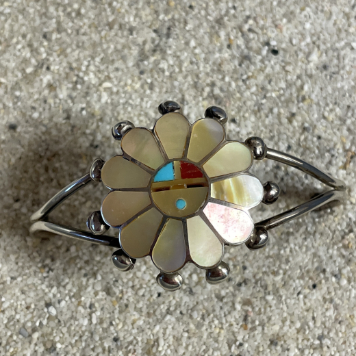 Sunface Perlmutt Armreif Zuni Indianerschmuck