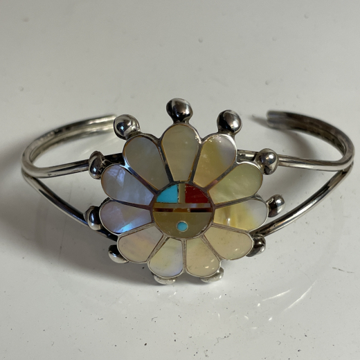 Sunface Perlmutt Armreif Zuni Indianerschmuck