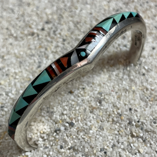 Multicolour Armreif Sterlingsilber Navajo Handarbeit