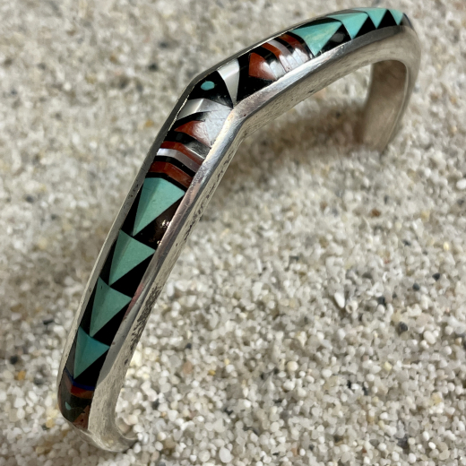 Multicolour Armreif Sterlingsilber Navajo Handarbeit