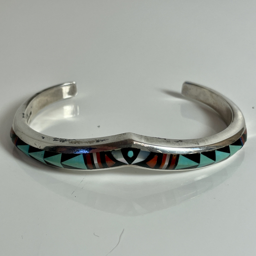 Multicolour Armreif Sterlingsilber Navajo Handarbeit