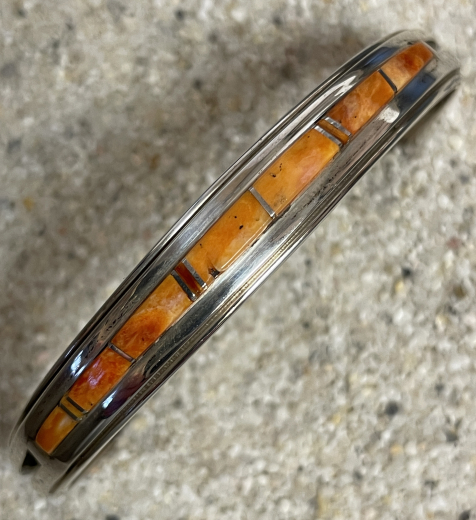 Spiny Oyster Inlay Navajo Armreif