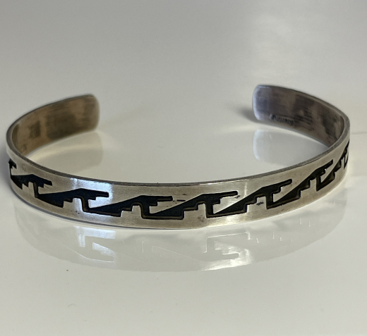 Overlay Sterling Silber Armreif Navajo Handarbeit