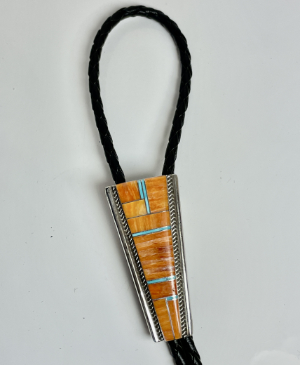 Bolo Tie Spiny Oyster mit Trkis Navajo