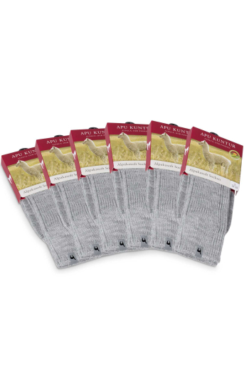 Alpakasoft Socken von Apu Kuntur hellgrau & dunkelgrau