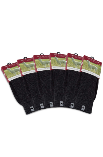 Alpakasoft Socken von Apu Kuntur hellgrau & dunkelgrau