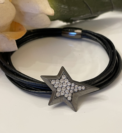 Story by Kranz & Ziegler Charm Anhnger Stern Silber schwarz rhod. 6208983