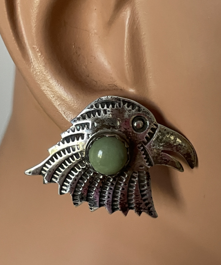 Adlerkopf Ohrstecker mit Trkis Navajo Handarbeit