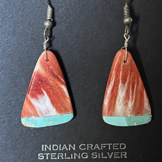 Spiny Oyster Trkis Ohrhnger Santo Domingo Handarbeit