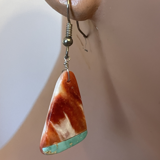 Spiny Oyster Trkis Ohrhnger Santo Domingo Handarbeit