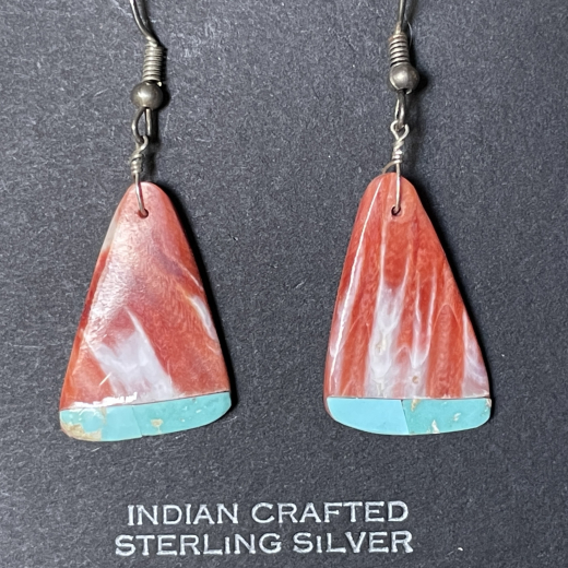 Spiny Oyster Trkis Ohrhnger Santo Domingo Handarbeit