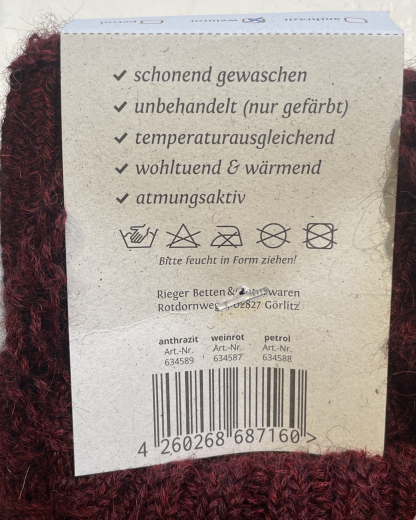 Pulswrmer aus 100% Alpakawolle