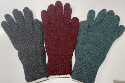 Warme Alpaka Handschuhe aus 100% Alpaka weinrot Gr.7 -9