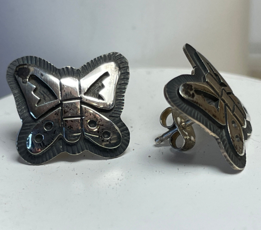 Hopi Schmetterling Ohrstecker Hopi Overlay