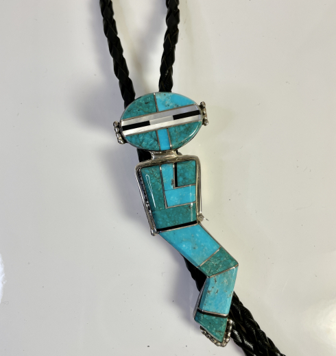 Trkis Yei Inlay Bolo Tie Navajo Indianerschmuck