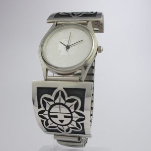 Sunface Overlay Armbanduhr Hopi Indianerschmuck Unisex